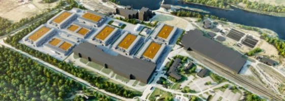 Rendering av Ecodatacenters nya kluster för AI-infrastruktur.