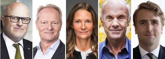 Stefan Dahlbo, Joacim Sjöberg, Anneli Jansson, Theodor Jarnhammar och Sven-Olof Johansson diskuterar nuläge och framtidsutsikter på finansieringssidan och effekterna av USA-valet på Stora Kontorsdagen den 13 november.