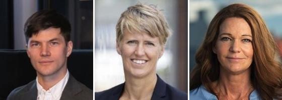 Erik Klang, Johanna Hult Rentsch och Lena Boberg diskuterar var de bästa investeringarna görs på Lokalmarknadsdagen den 23 januari nästa år.