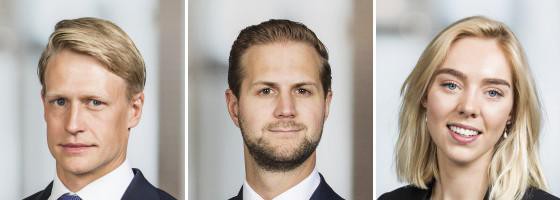 Emil Westman, Jakob Dingertz och Thomasine Jener – Savills transaktionsteam växer.
