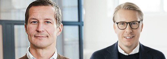 Peeter Kinnunen, transaktionschef på Corem, och Jakob Fyrberg, vd för Emilshus.