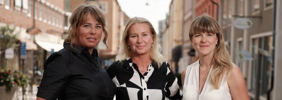 Sofia Hydén landskapsarkitekt, Cecilia Aldén VD och Julia Svärd, vVD och landskapsarkitekt på Archus Syd.