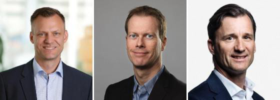 Fredrik Sjudin, Fredrik Block och Jakob Nilsson pratar grön finansiering på Stora Hållbarhetsdagen GBG den 1 december.