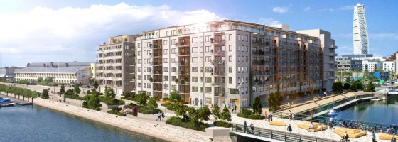 Bostadsrättsföreningen Slottshamnen 2, ett av Riksbyggens tre projekt med klimatförbättrad betong.