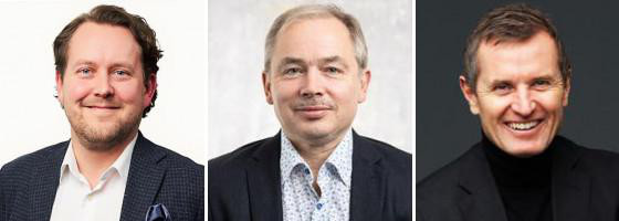Andreas Georgii, Jerry Johansson och Tommy Fritz diskuterar investeringsläget på Branschens mötesplats i Jönköping den 23 mars.