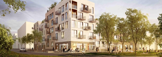 Sex byggaktörer bygger Södra Ladugårdsängens andra etapp i Örebro.